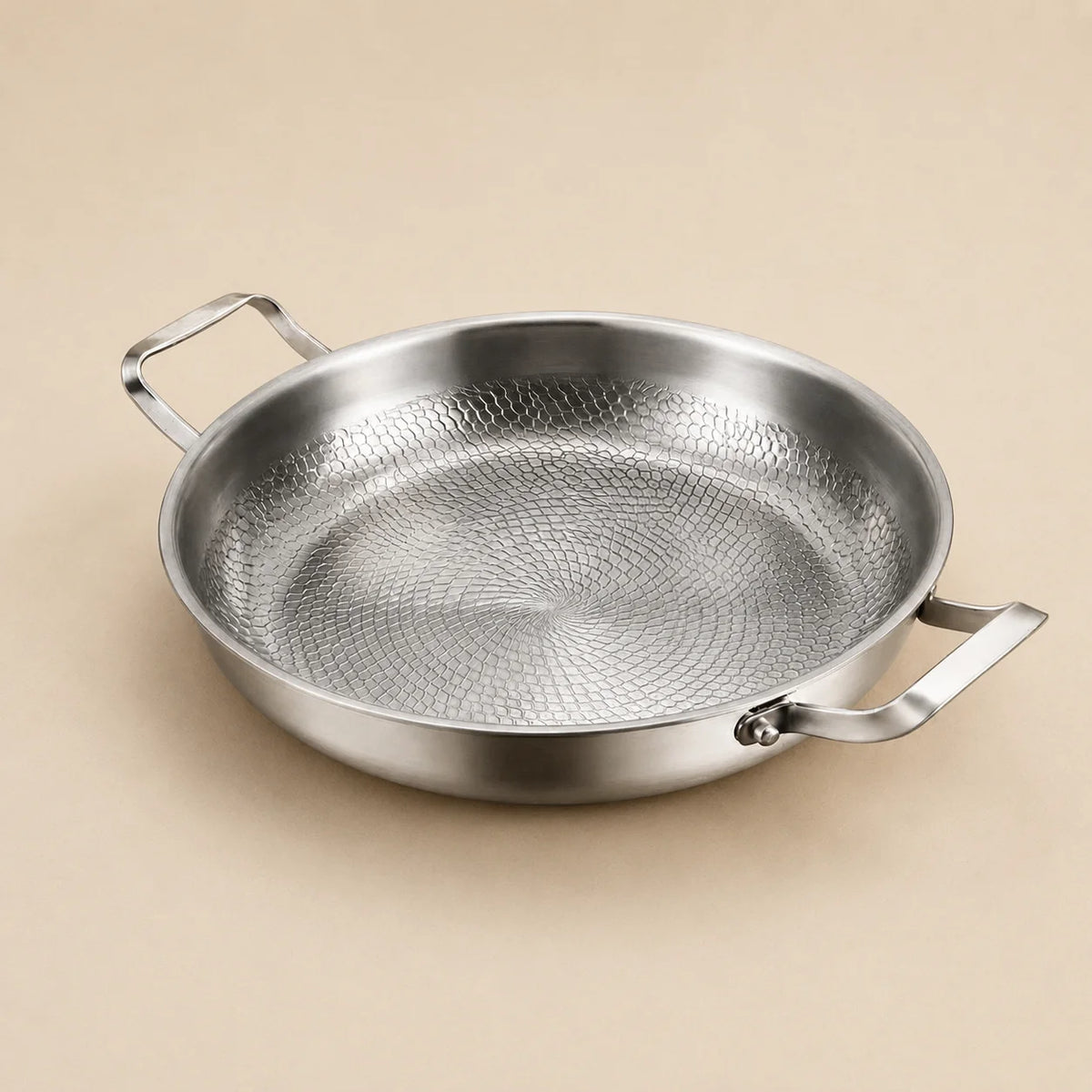 Pure Titanium Hammered Two-Handled Pan