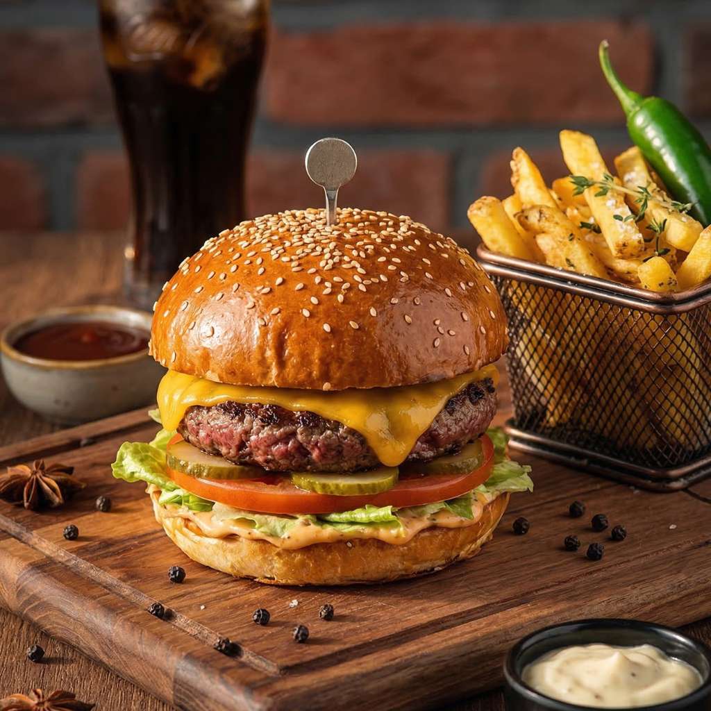 Classic Cheeseburger with Crispy Fries