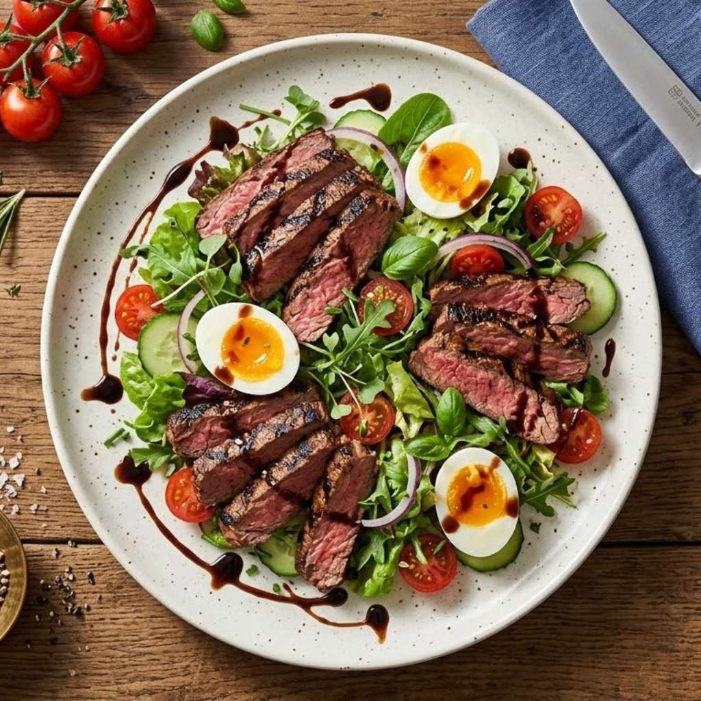 Grilled Steak Salad with Balsamic Glaze